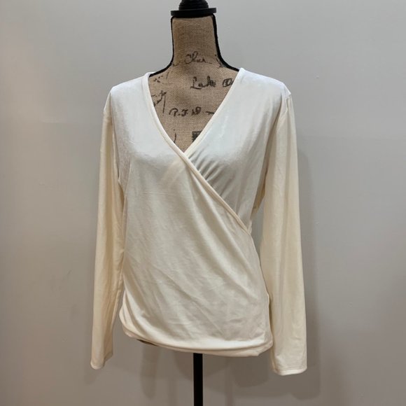 NWT: J Crew Mercentile V-Neck Velour Long Sleeve Wrap Shirt - Picture 2 of 5